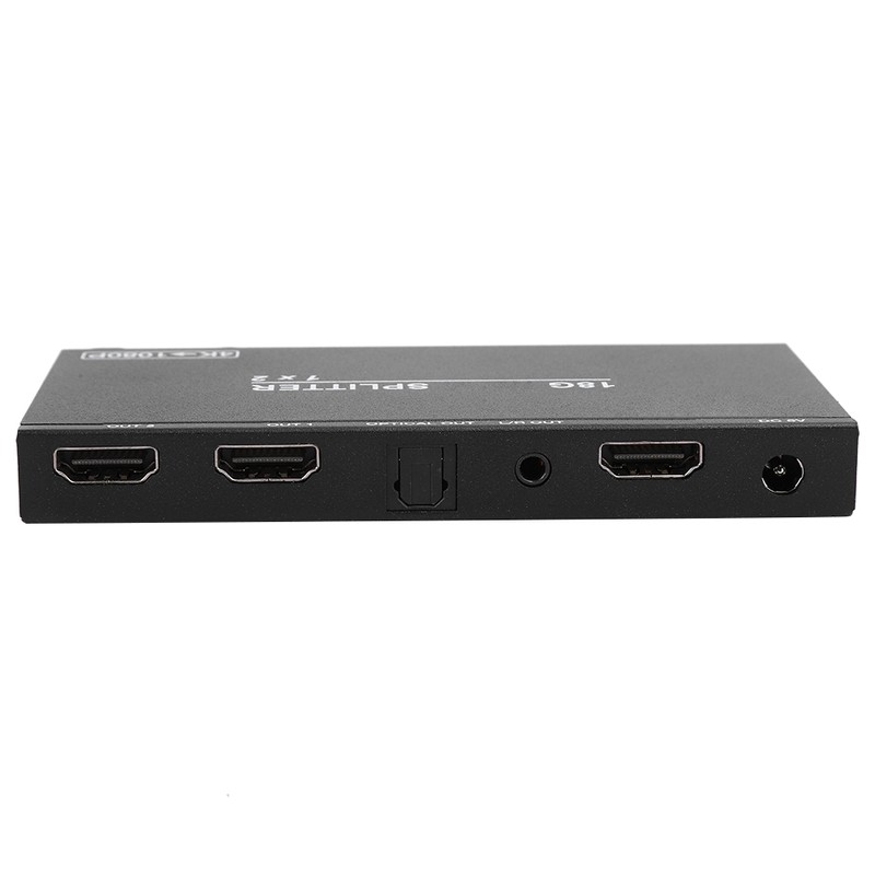 B12SA Black 1×2 HDMI 2.0 Splitter Aluminium Alloy with Scaler
