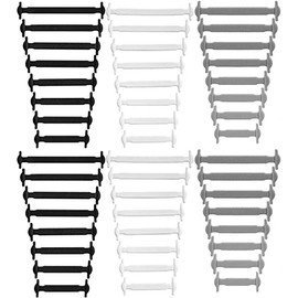 3 Pares De Cordones De Silicona Para Adultos, Sin Cordones De Cordones, Cordones Elásticos Para Zapatillas De Deporte, Cordones Para Correr De AtletasColor Blanco, Negro y Gris
