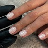 Pink Glazed Donut Press on Nails Short Square, Nude Pink
