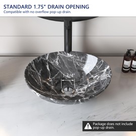 Bathroom Vessel Sink, DeerValley 16"x13" Oval Bathroom Sink Nordic Marbling Vessel Sinks for Bathroom Ceramic Modern Sink Egg Shaped Above Counter Bathroom Vessel Sink Art Basin Bowl Sinks, DV-1V0089