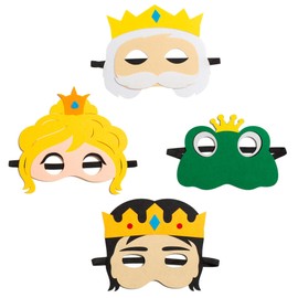INF-STAR Princess and the Frog Felt Mask Set (4 Pcs) – Fairy Tale Role Play Masks for Kids | Frog Prince & Princess Storytelling, Creative Learning, Party Favors & Costumes for Toddlers