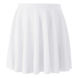 Ballet Skirt for Girls Slip On Dance Skirt for Children Toddler Elastic Skirt White S