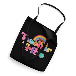 Teacher Tribe Colorful Rainbow Books Tote Bag
