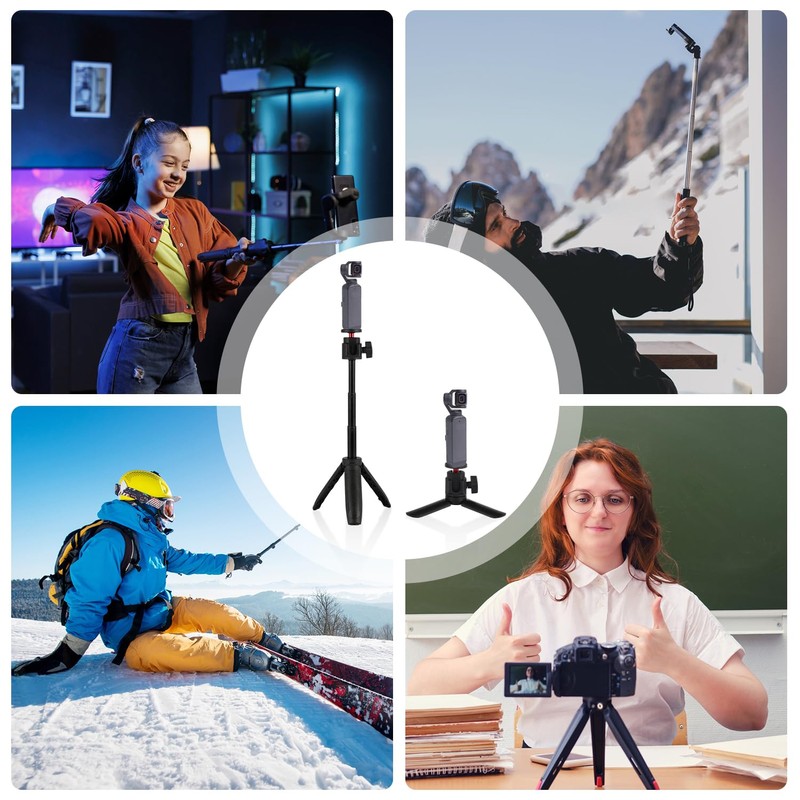 Selfie Stick Tripod and Mini Tripod Set, Black Table Tripod