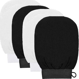 4 PCS Exfoliating Gloves, Exfoliation Scrubbing Mitt, Deep Body Exfoliating Glove, Dead Skin Remover, Body Scrub Gloves for Shower, Spa, Keratosis Pilaris