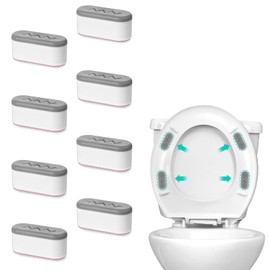 8Pcs Toilet Seat Bumpers, Universal Toilet Seat Spacers for Bidet Strong Adhesive Buffer Toilet Lid Rubber Replacement Bumpers