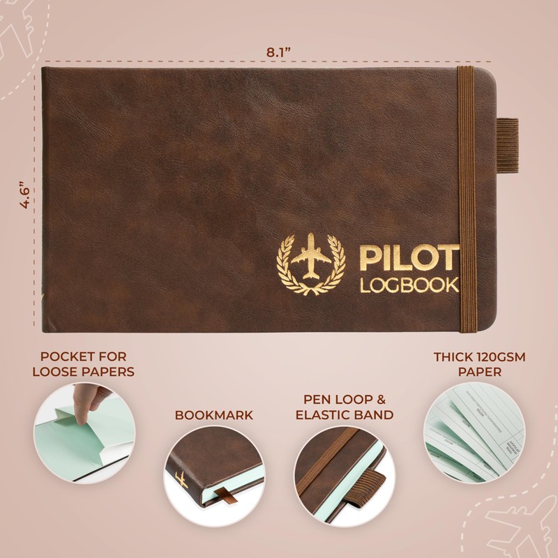 Clever Fox Pilot Logbook – Hardcover Flight Log Journal for