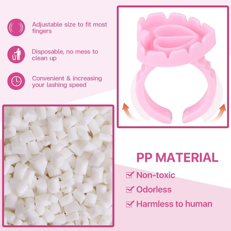 Pretty memory 150 Pcs Glue Rings for Eyelash Extensions, Lovely