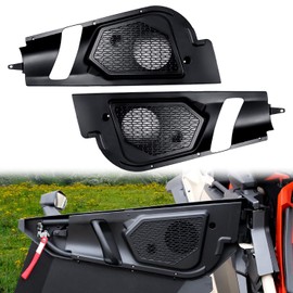 CUSAUTV 6.5 inch Front Door Speaker Pods Kit Compatible with Can Am Maverick X3 / X3 Max/Turbo/R 2017-2024 2025 All Models Accessories Stereo System Waterproof Speaker Mount Enclosure Panels (2pcs)