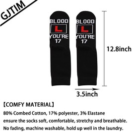 17th Birthday Driving Gift 17 Year Old Gift for Her Him Hello 17 Bloody L You're 17 Socks L Plate Socks (L, Bloody L CA)