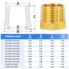 ChillWaves Brass Pipe Fitting, Reducer Hex Bushing 1/2" NPT Male