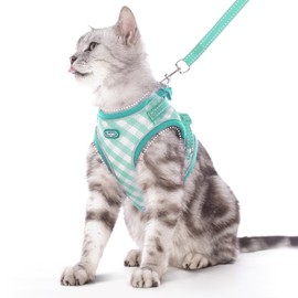 Supet Cat Harness and Leash Set - Soft Mesh Adjustable Cat Vest Harness with Reflective Strap for Walking Cat and Puppy Rabbit
