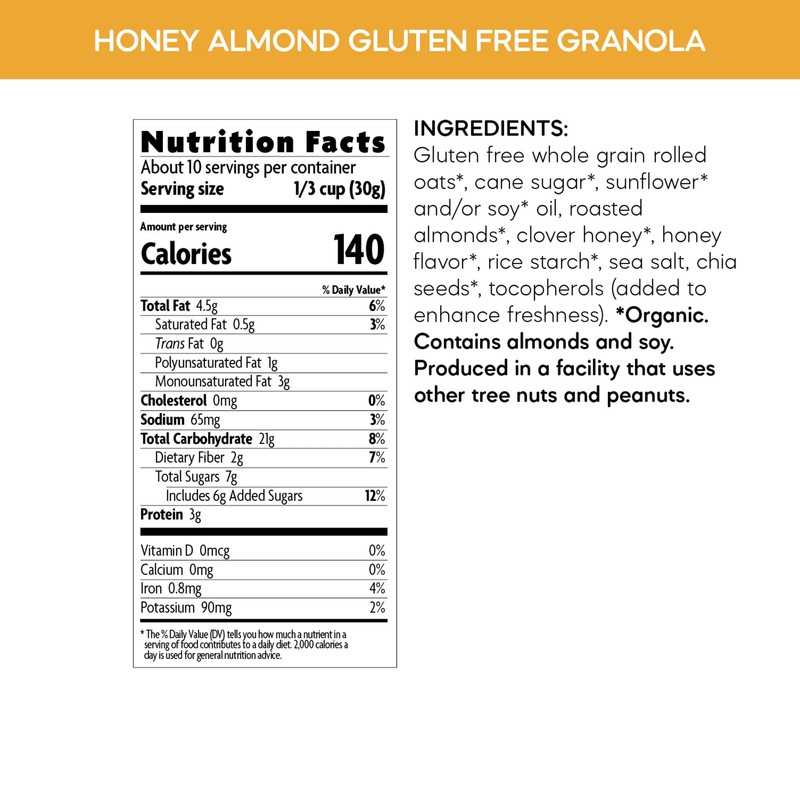 Nature's Path Organic Honey Almond Granola, 11 oz (Pack of