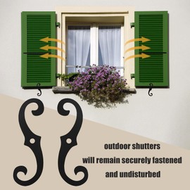 BTAMUD 6 Pcs Shutter Dog Fasteners Hardware, 6.5" Black S Style Shutter Tieback Hardware for Windows Outside External Shutters Tieback for Exterior Decorative Shutters