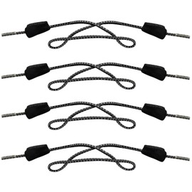 Endoto 2 Pairs of Shoelaces for Hey Dude Shoes, Replacement Elastic No Tie Shoe Laces Rubber Stretchy Shoelaces Laces for Men Women, Black and white combo