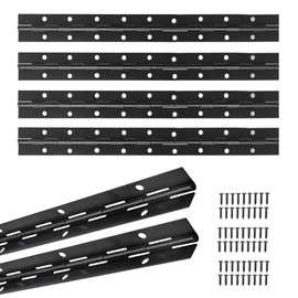 Axigundaone 6 Pcs Heavy Duty Piano Hinge, 18 Inch x 1.2 Inch Open Width Black Piano Hinges, Stainless Steel Continuous Hinge for Cabinet, Door, Window