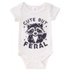 MODNTOGA Infant Girl Boy Bodysuit Cute But Feral Raccoon Graphic
