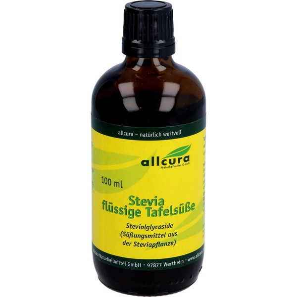 allcura Stevia flüssige Tafelsüße Tropfen, 100 ml Lösung