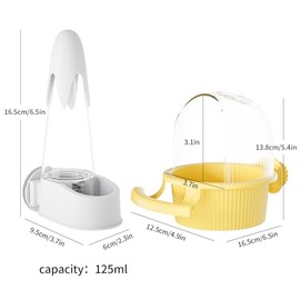 Set de dispensador de agua y comedero para pájaros sin derrames, hidratación automática, accesorios para jaulas de pájaros para cacatúas, loros, agapornis, canarios, pinzones, periquitos y o