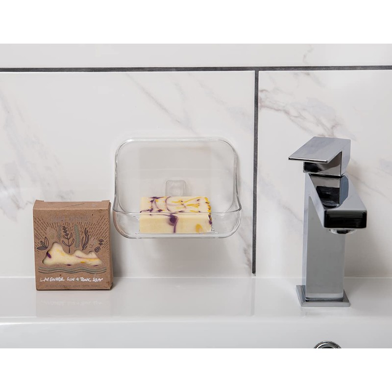 Addis 517872 Invisifix Bathroom Soap Dish holder, Translucent, 9.5 x