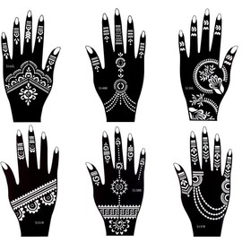 Tigris Tattoo Template for Henna Hand Painting 6 Sheets
