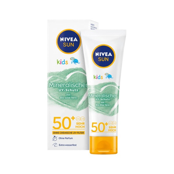 NIVEA SUN Sonnencreme Gesicht, Kids, mineralischer UV-Schutz, SPF 50+ 50+, 50 ml
