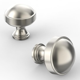 Asidrama 10 Pack Brushed Satin Nickel Kitchen Cabinet Knobs Round Dresser Knobs Drawer Knobs Cabinet Hardware Zinc Knobs for Dresser Drawers