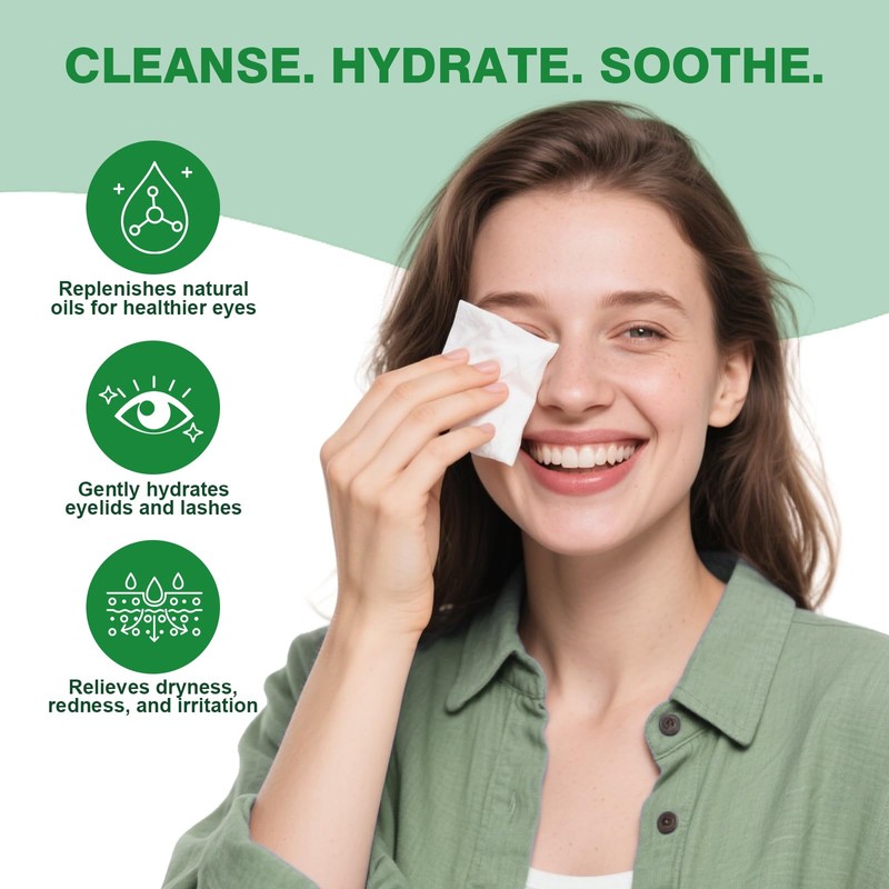 60PCS Tea Tree Oil Eyelid Wipes – Individually Wrapped Eye