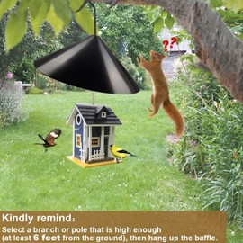 PVC Squirrel Baffle for Bird Feeders, Wrap Around Protector with Shepherd Hook Attachment, Easy to Clean Garden Decor Guard for Bird Lovers