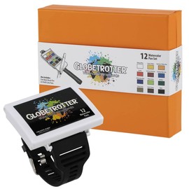 Creative Mark Artist 24 Half Pan Globetrotter Watercolor Wristband Set, Includes Portable Watercolor Palette Wristbands, Travel Paintbrush, & Watercolor Notebook
