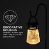 Home Zone Security 2 Packs Solar Crackle Glass Solar Lanterns