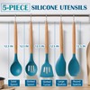 E-far Silicone Cooking Utensils Set, 5-Piece Kitchen Utensils Set with