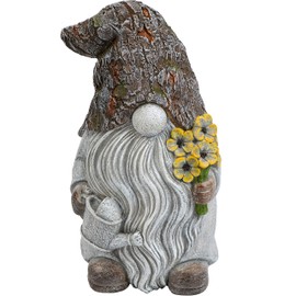 Mood Lab Garden Gnome - Key Hider Gnome Figurine - 9.25 Inch Lawn Statue - for Outdoor or House Decor