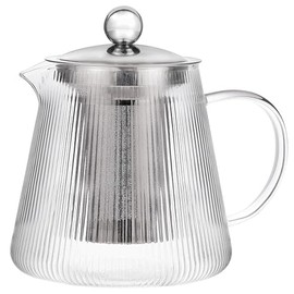 Cristel Darjeeling Collection Borosilicate Glass Teapot, 41 Ounces, With Stainless Steel Lid and Infuser