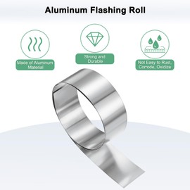 M METERXITY 1-Pack Aluminum Flashing, 3.3ft x 2" x 0.02" (LxWxT) Aluminum Flashing Roll, Roofing Metal Strip Sheet Roll for DIY Crafting/Engraving/Lasering