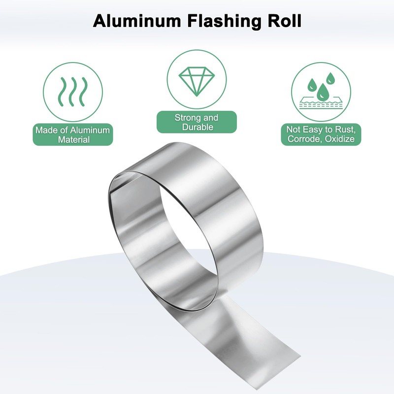 M METERXITY 1-Pack Aluminum Flashing, 3.3ft x 2" x 0.02"