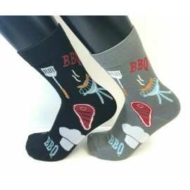 Foozys 2 PAIRS Foozys Men's Socks BBQ, One Black One Gray Pair, NEW Free Shipping