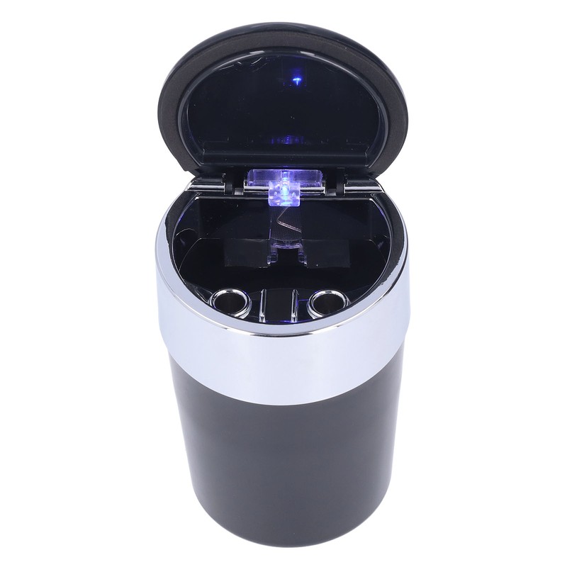 Car Ashtray Smokeless Blue LED Ashtray Cup Holder with Double