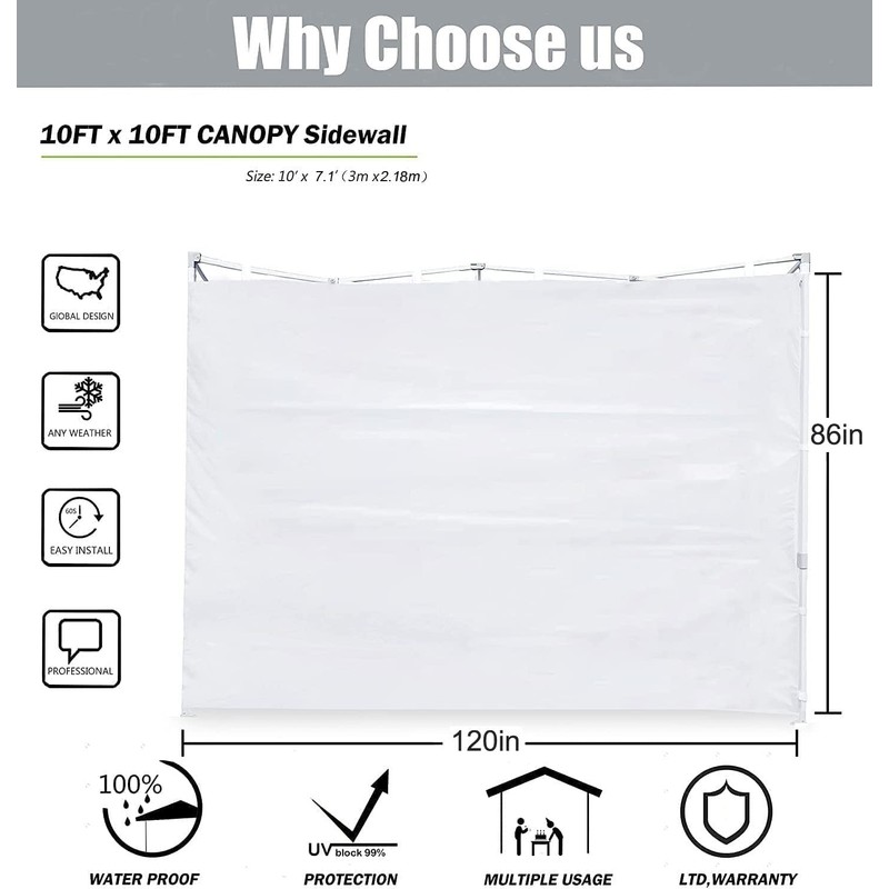 SCOCANOPY Door for 10x10 Canopy Frame One Central Zipper Design