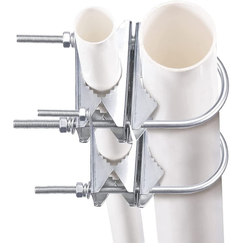 Ahvqevn 2 Sets Double Antenna Mast Clamp V Jaw Bracket