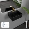 Davivy 13.2"x11.4" Wall Mounted Matte Black Small Rectangle Vessel Sink