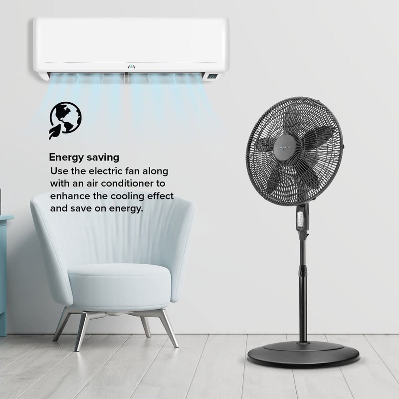 Air Monster 15732-R 18-Inch Diameter 3-Speed Adjustable Height Oscillating Pedestal