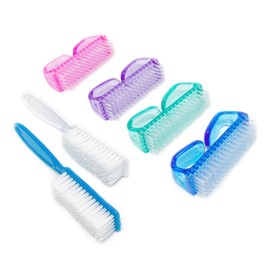 Qeedy 6 Pack Handle Grip Nail Cleaning Brush, Fingernail Brush Cleaner Scrub Brush Kit for Toes Shower and Women & Men & Pets (Color a)