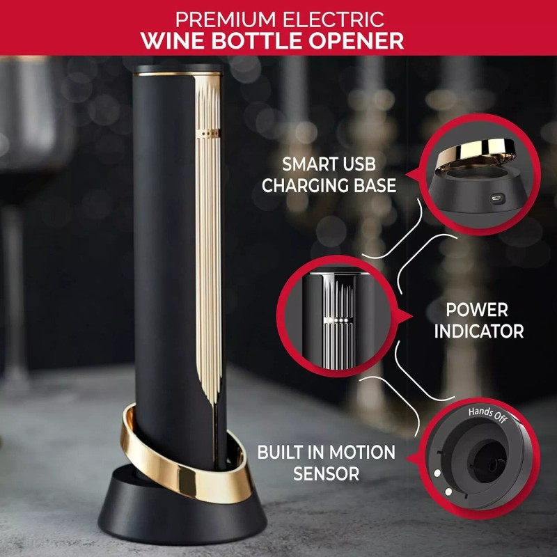 Kitchen Guru Premium Electric Wine Bottle Opener Foil Cutter -