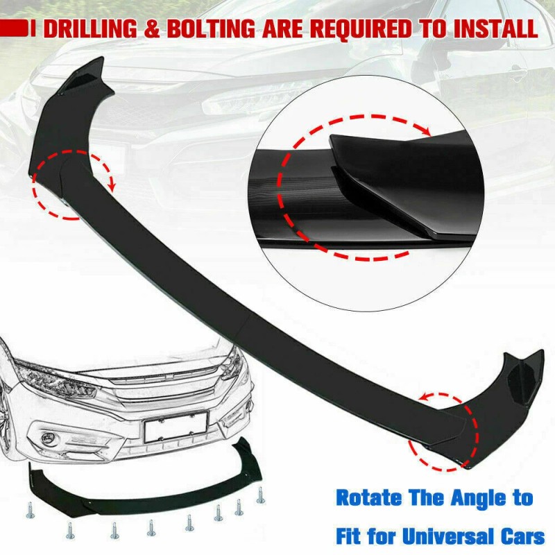 For Honda Civic Front Rear Bumper Lip Spoiler Body Kit