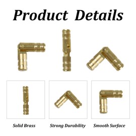 Runseaway 24PCS Invisible Brass Barrel Hinges, 4x20mm Mini Hidden Concealed Hinges for Jewelry Box, Music Box, Cabinet Door, Small Woodworking Projects