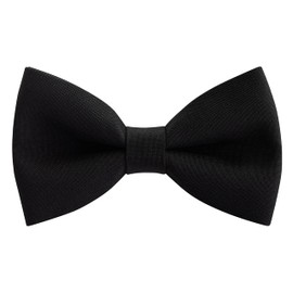 Bow Tie House Boys Classic Pre-Tied Bow Tie Formal Solid Tuxedo (Medium, Black)