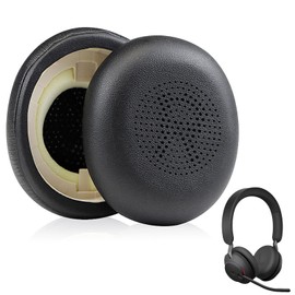 Replacement Ear Pads for Elite 45h Soft Leather Foam Ear Pads for Evolve2 65 MS UC Headset Soft Protein Leather Ear Pads (Black)
