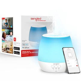 Sengled Difusor inteligente de aceites esenciales WiFi, difusor ultrasónico de aromaterapia de 150 ml con aplicación Alexa y Google Home y control de voz, luces nocturnas de apagado automático y función de temporizador, humidificador de colores LED para 