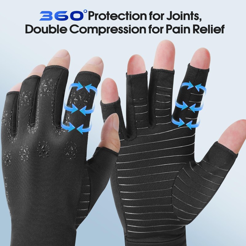 Donfri Copper Arthritis Compression Gloves, Finger Strengthen Gloves for Hand